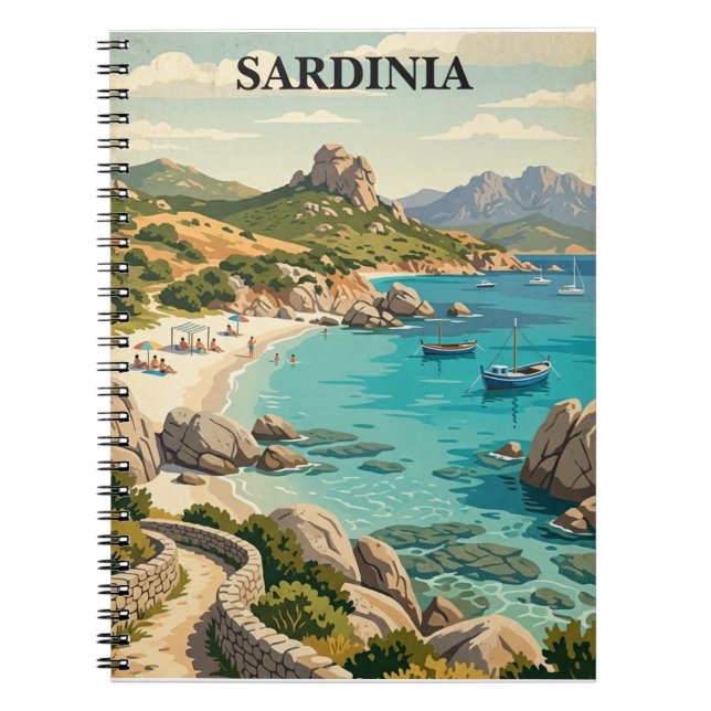 Carnet Sardaigne Italie Méditerranée Paysage Vintage (Devant)