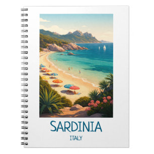 Carnet Sardaigne Italie Minimaliste Art de Voyage Vintage