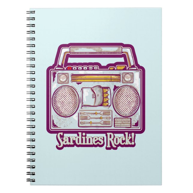 Carnet Sardines amusantes en chaîne stéréo (Devant)