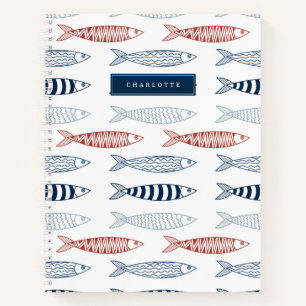 Carnet Sardines méditerranéennes décoratives Poisson Nom 