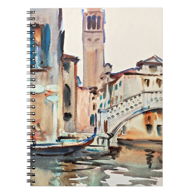 Carnet Sargent - Un pont et un campanile, Venise, (Devant)