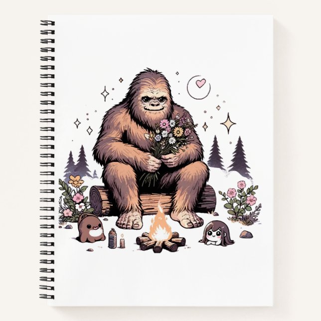 Carnet Sasquatch tenant des fleurs (Devant)