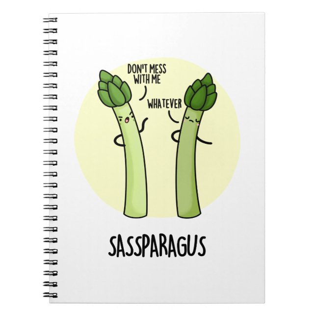 Carnet Sassparagus Asperge Mignonne Légume PUn (Devant)