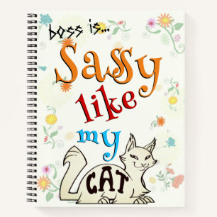 Carnet Sassy comme ma typographie audacieuse de chat - Ca