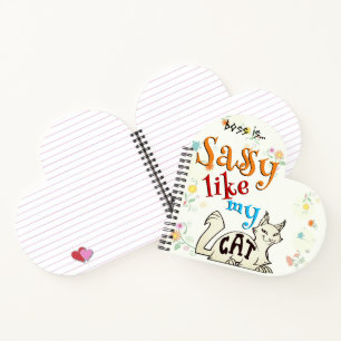 Carnet Sassy Like My Cat Bold Cat-titude Typographie