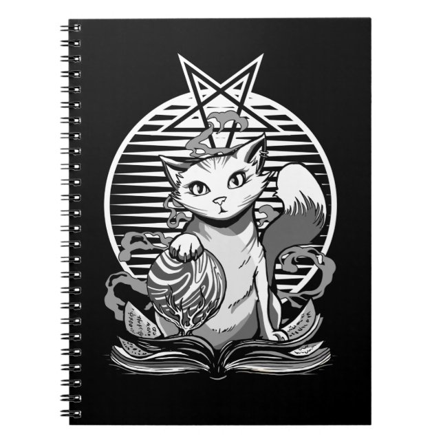 Carnet Satan Cat Fortune Teller Witchy Goth Kitten (Devant)