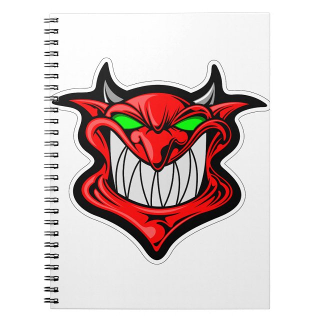 Carnet satan tête visage démon de dessin (Devant)