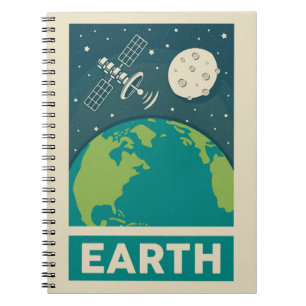 Carnet Satellite Earth Retro Galaxy