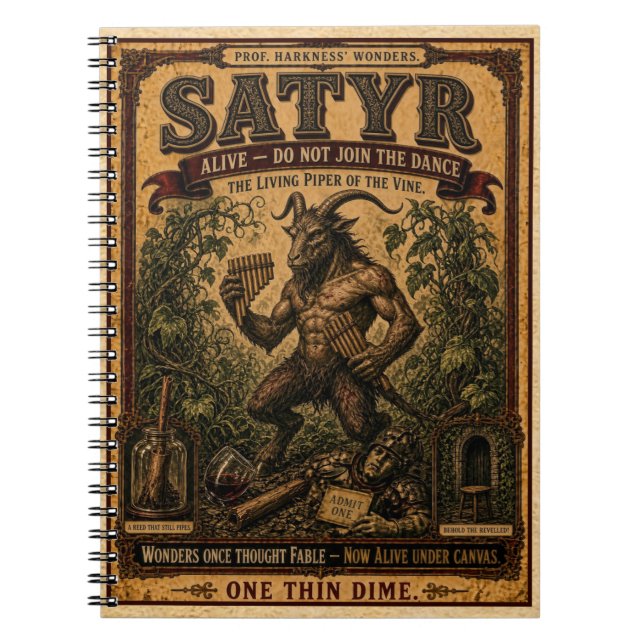 Carnet Satyre, Monstre de Cirque Vintage (Devant)
