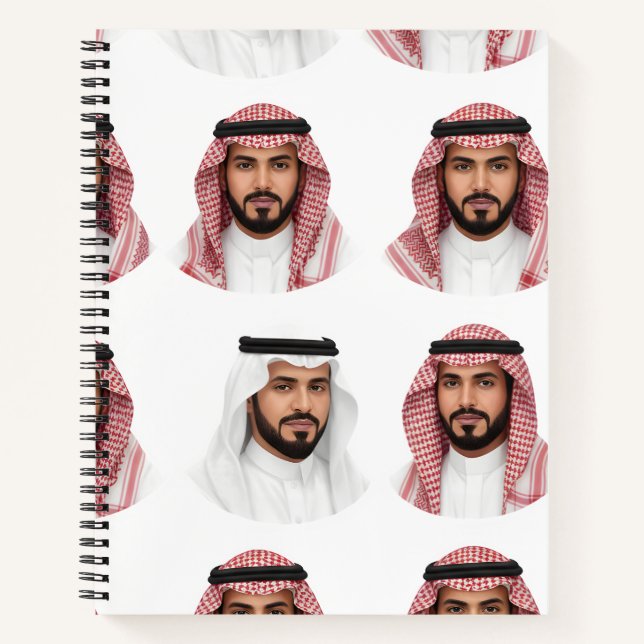 Carnet Saudi Arabian Men Portrait Pattern (Devant)