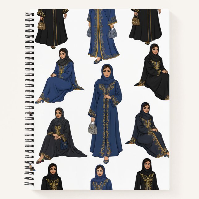 Carnet Saudi Women in Colorful Abayas Pattern (Devant)
