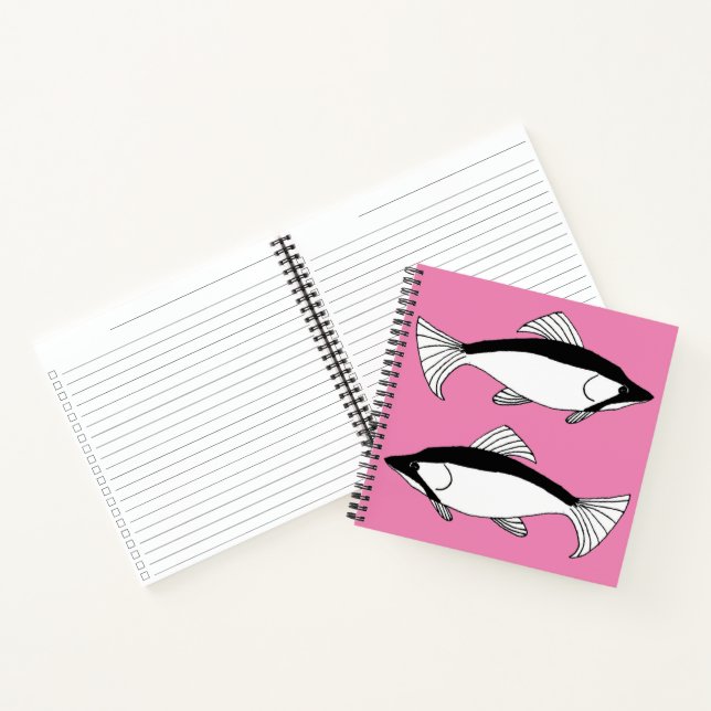 Carnet Saumon de dessin de poisson sauvage (Intérieur)