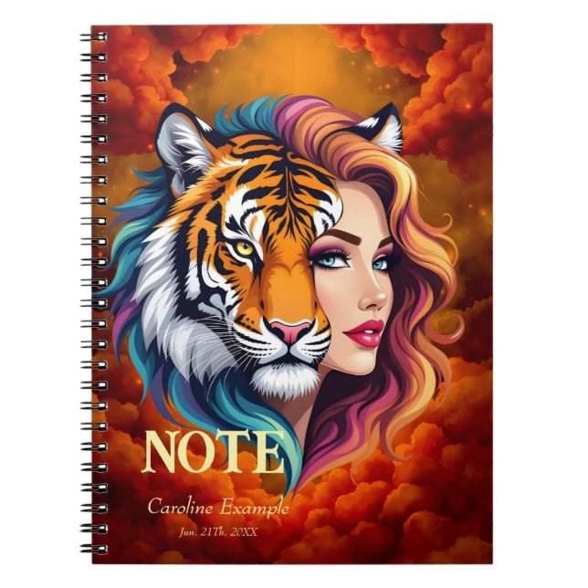 Carnet Sauvage intérieur – Déesse de l'esprit du tigre. (Devant)