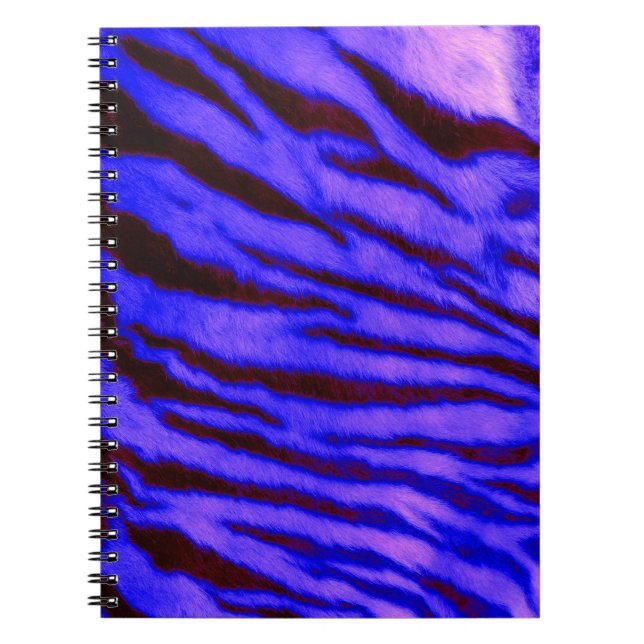 Carnet Sauvage & Vibrant Tiger Bleu raypes (Devant)