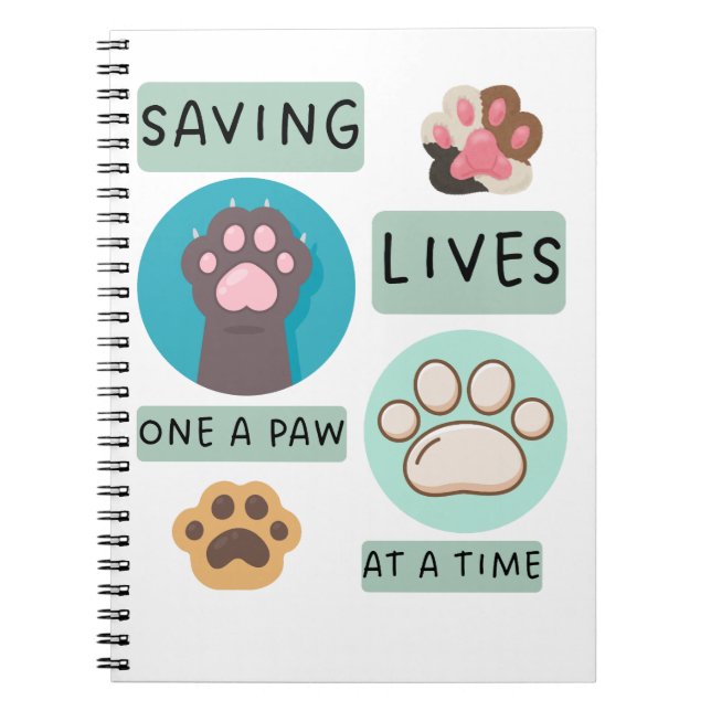Carnet Saving Lives One Paw At A Time – Vet Animal Design (Devant)