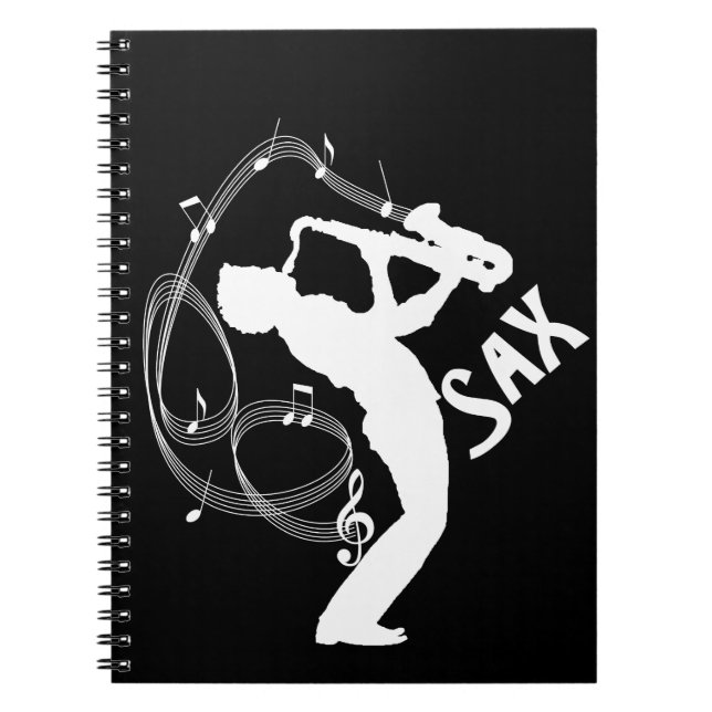 Carnet Saxophone Player Notes musicales Jazz Music (Devant)