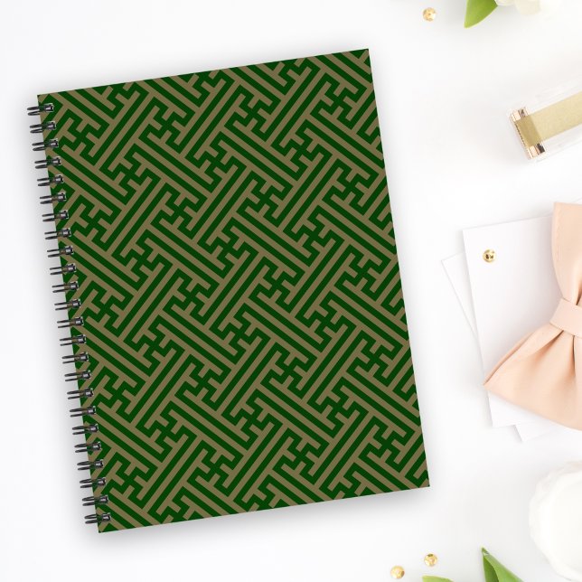 Carnet Sayagata motif, japonais, vert et or (Créateur téléchargé)