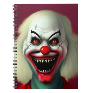 Carnet scary clown horror portrait de monstre halloween