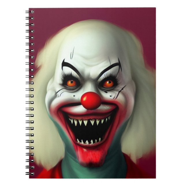 Carnet scary clown horror portrait de monstre halloween (Devant)