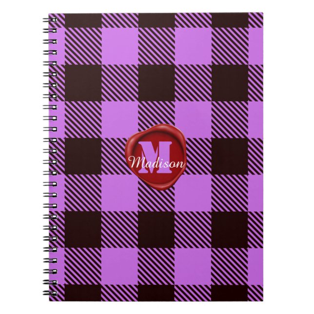 Carnet Sceau de cire personnalisé Monogramme Nom Orchidée (Devant)