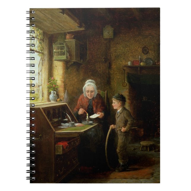 Carnet Scellant une lettre, 1890 (huile sur le panneau) (Devant)