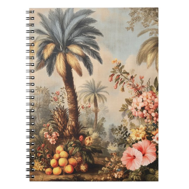 Carnet Scène botanique vintage avec palmiers (Devant)