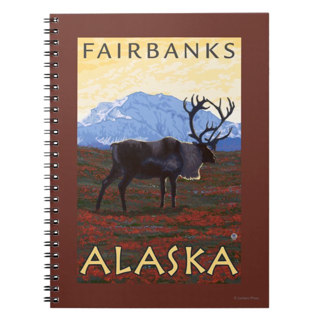 Carnet Scène Caribou - Fairbanks, Alaska (Devant)