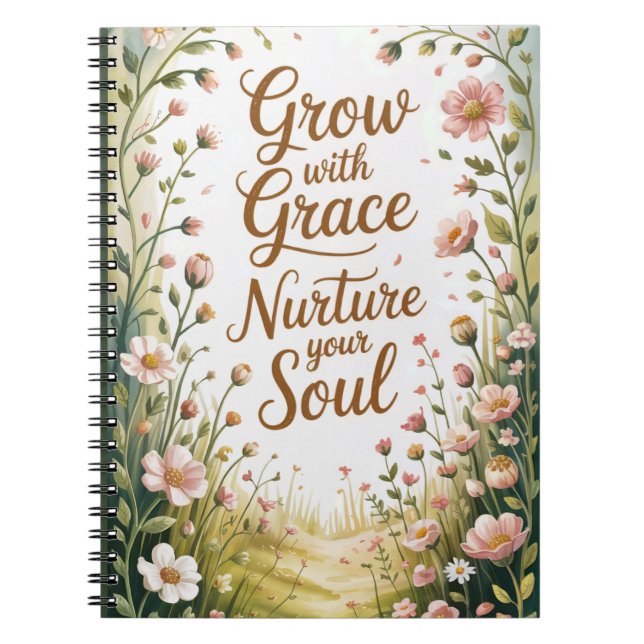 Carnet Scène De Chemin De Jardin Croissance Avec Citation (Devant)