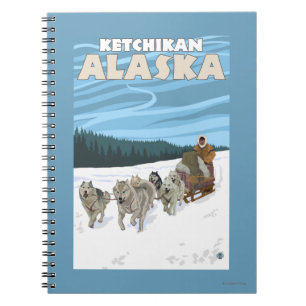 Carnet Scène de couture de chien - Ketchikan, Alaska