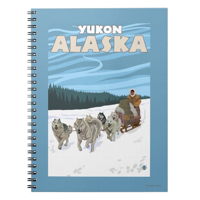 Carnet Scène de couture de chien - Yukon, Alaska (Devant)