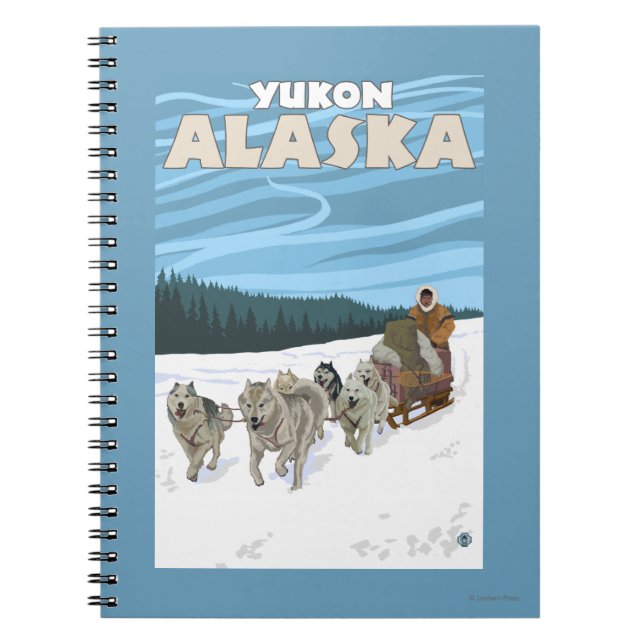 Carnet Scène de couture de chien - Yukon, Alaska (Devant)