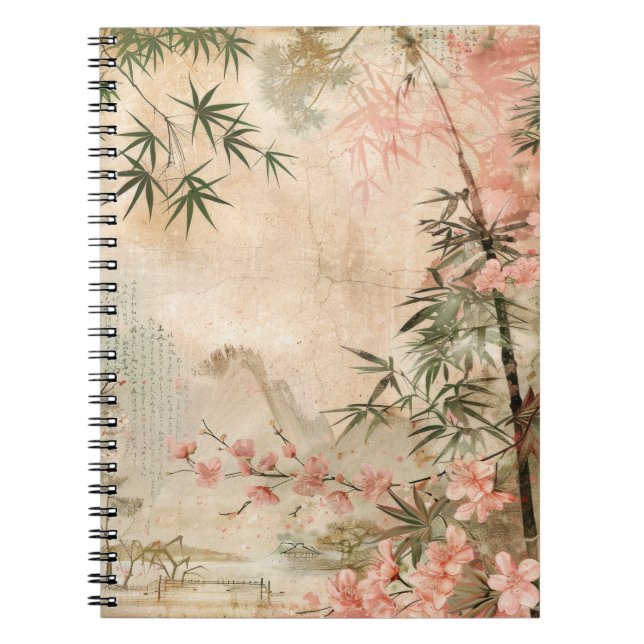 Carnet Scène de jardin de fleurs de cerisier (1) (Devant)