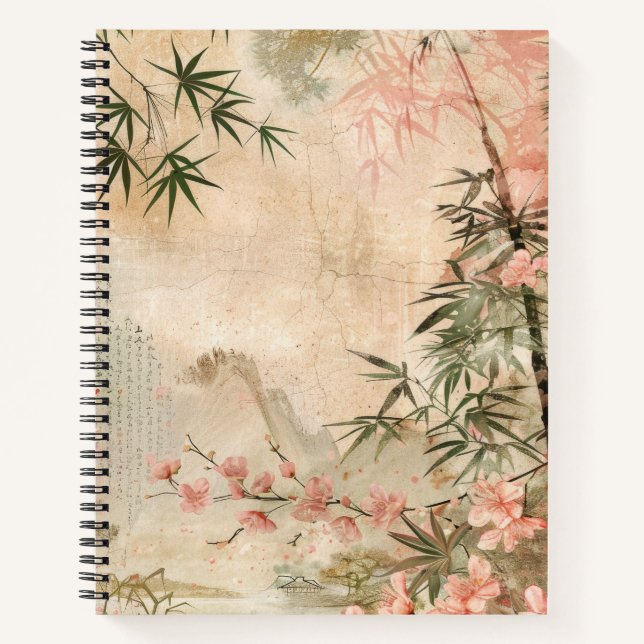 Carnet Scène de jardin de fleurs de cerisier (1) (Devant)