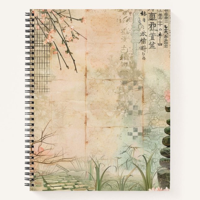 Carnet Scène de jardin de fleurs de cerisier (2) (Devant)