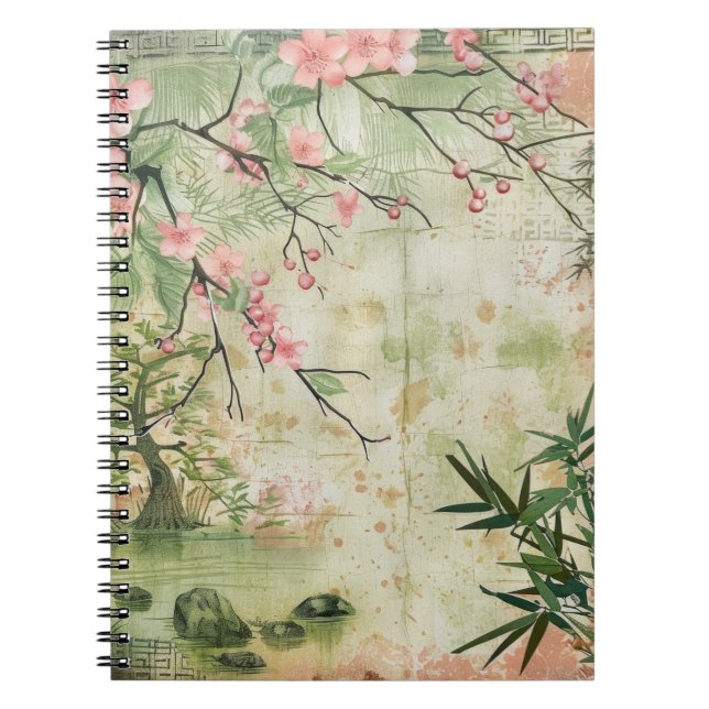 Carnet Scène de jardin de fleurs de cerisier (5) (Devant)