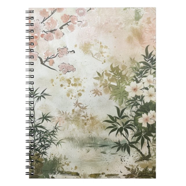 Carnet Scène de jardin de fleurs de cerisier (6) (Devant)