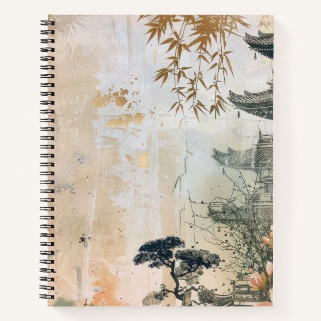 Carnet Scène de jardin de fleurs de cerisier (7) (Devant)