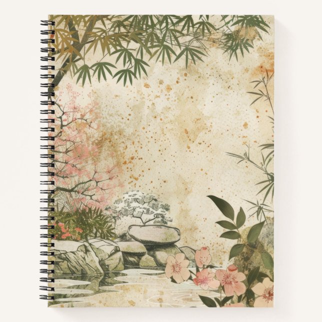 Carnet Scène de jardin de fleurs de cerisier (8) (Devant)