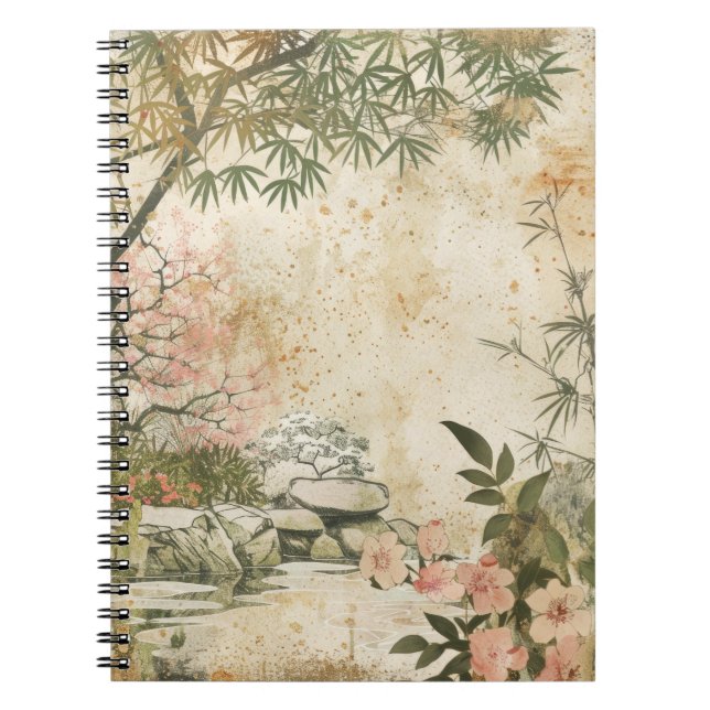 Carnet Scène de jardin de fleurs de cerisier (8) (Devant)
