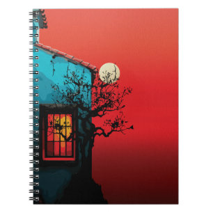 Carnet Scène de la fenêtre au crépuscule mystique
