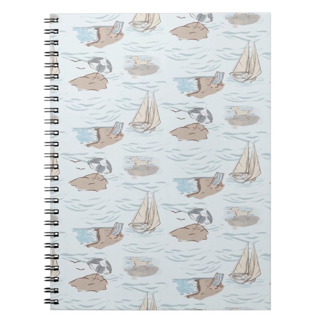 Carnet Scène de plage toile de bord de mer dessinée à la  (Devant)