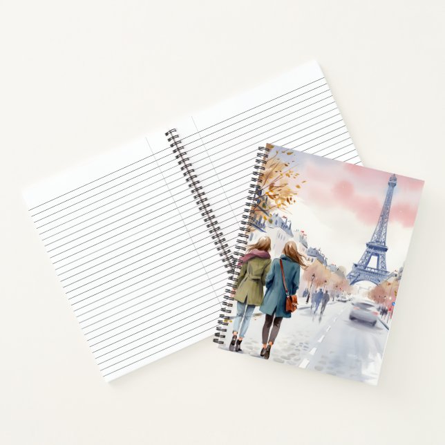 Carnet Scène de rue romantique de Paris en impression (Intérieur)