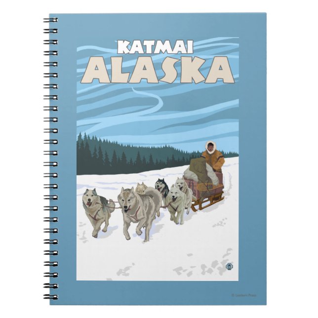 Carnet Scène de traînée de chien - Katmai, Alaska (Devant)