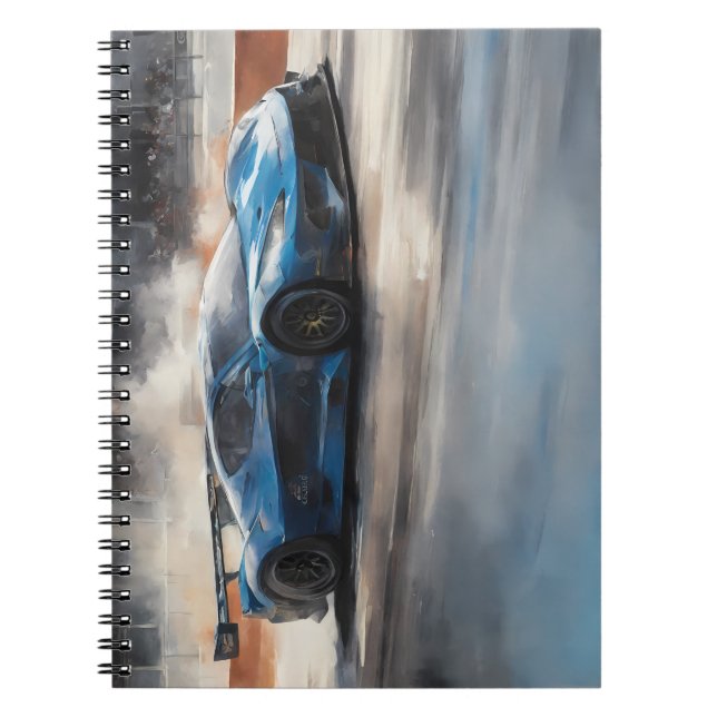 Carnet Scène dynamique de course urbaine bleue (Devant)