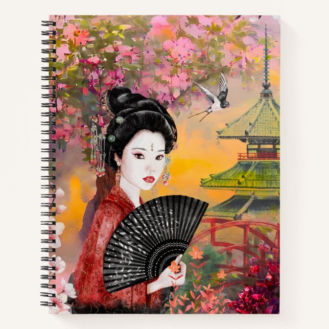 Carnet Scène Japonaise Avec Une Femme (Devant)