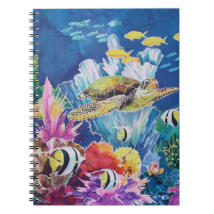 Carnet Scène océanique de la tortue verte