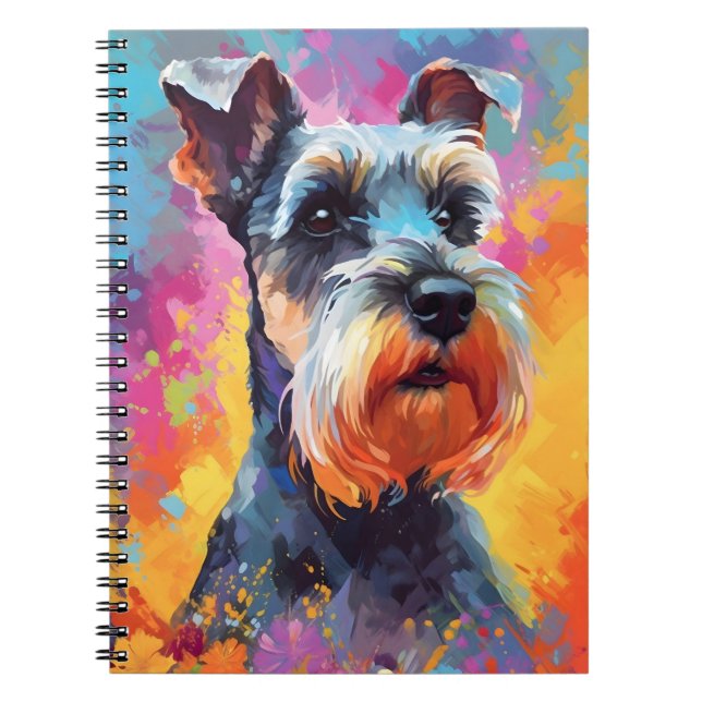 Carnet Schnauzer miniature coloré (Devant)