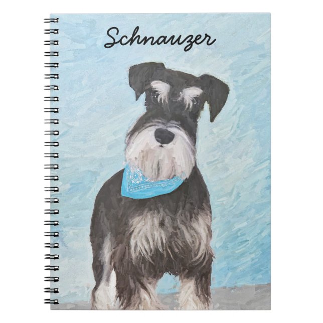 Carnet Schnauzer (Miniature) Peinture - Chien original mi (Devant)