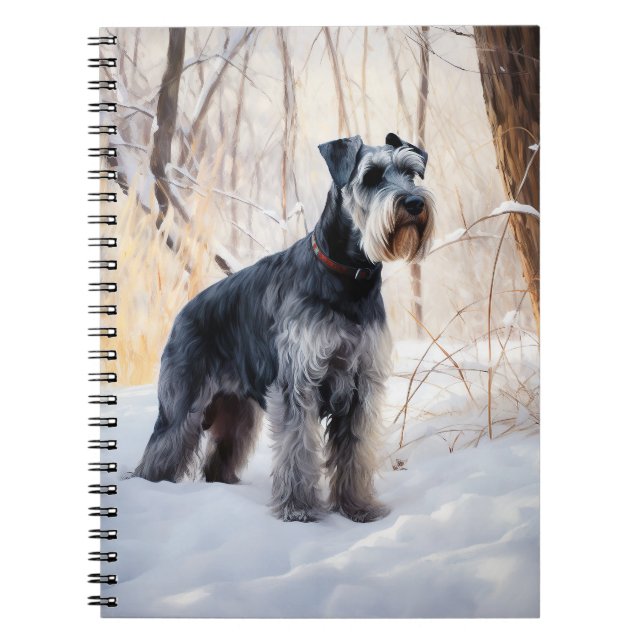 Carnet Schnauzer Qu'il neige Noël (Devant)