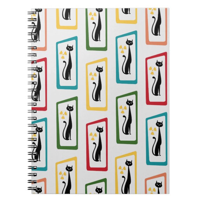 Carnet Schrödinger's Cat Mid Century Moderne multicolore (Devant)